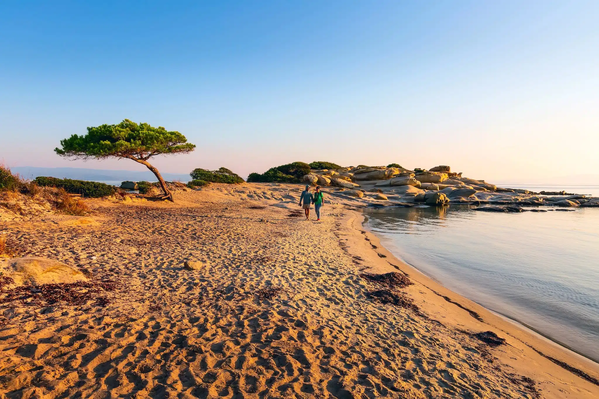 Chalcidique, Halkidiki : plage de Karidi, Vourvourou