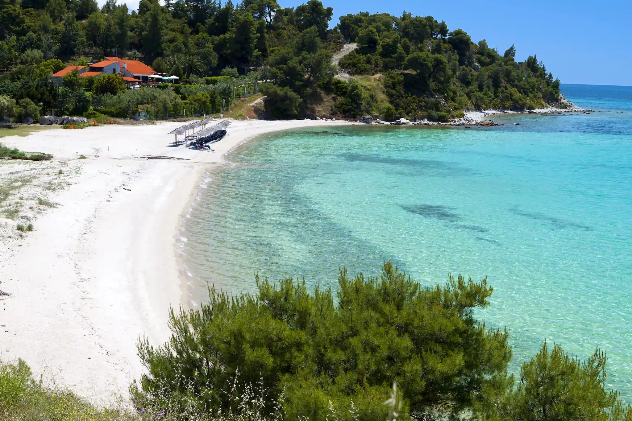 Chalcidique, halkidiki : plage sur la péninsule de Sithonie