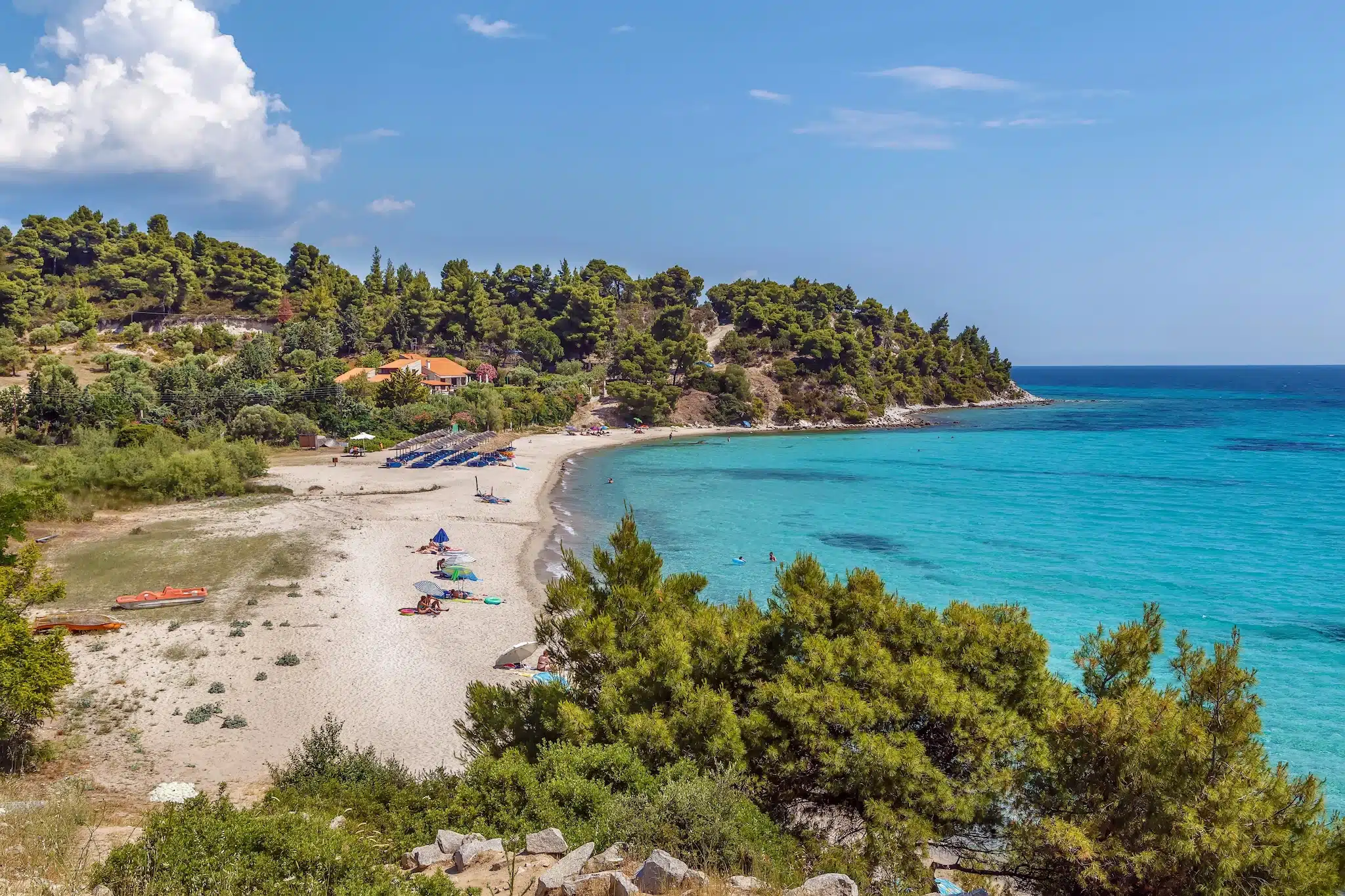 Chalcidique, Halkidiki : Plage d'Agios Ioannis sur la péninsule de Sithonie