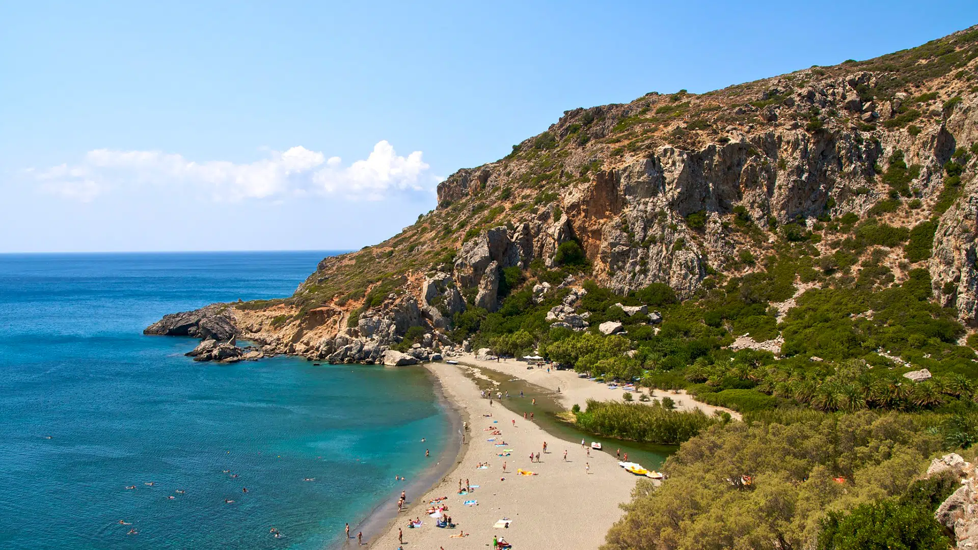 La plage de Moni Preveli et ses palmiers