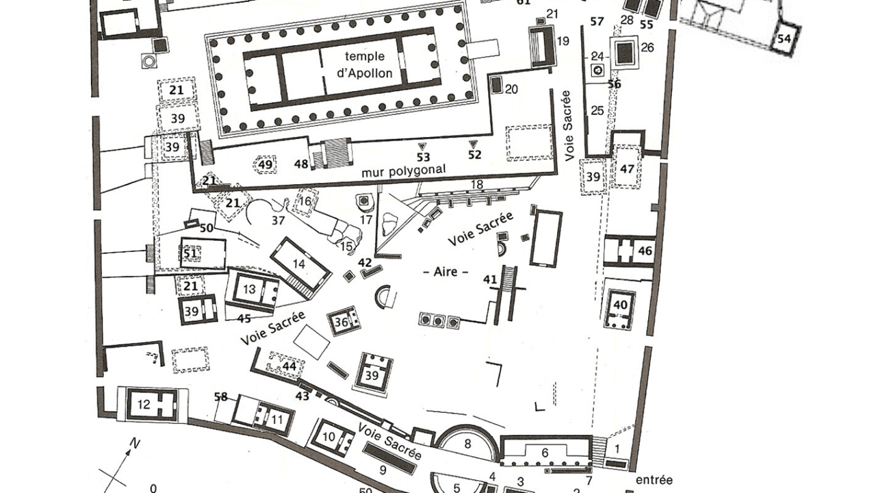 plan du sanctuaire de Delphes
