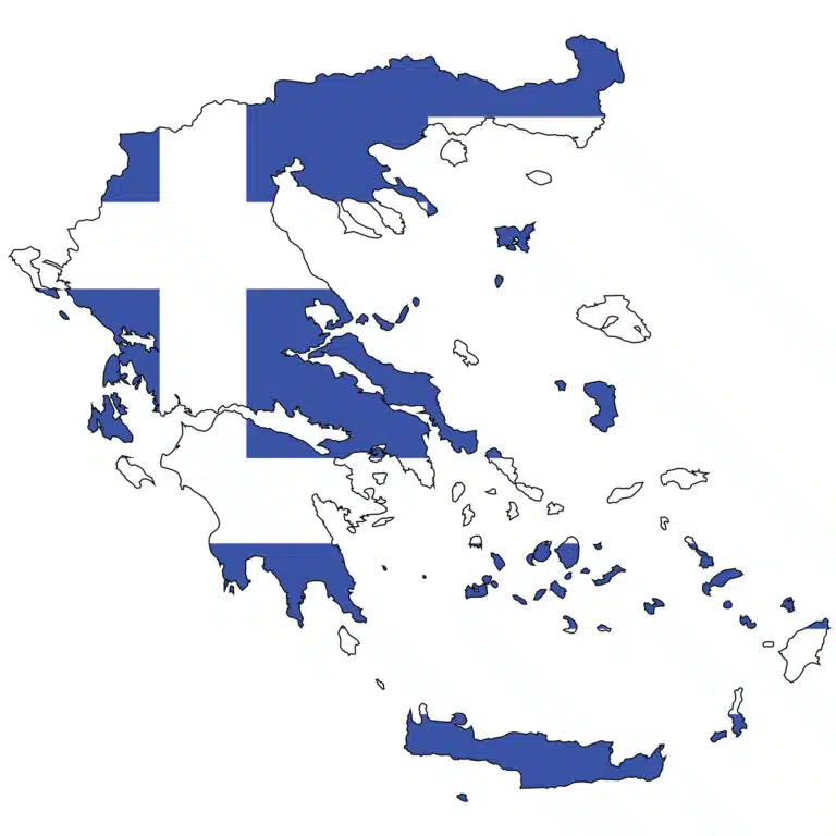 Carte de la Grece symbolisée