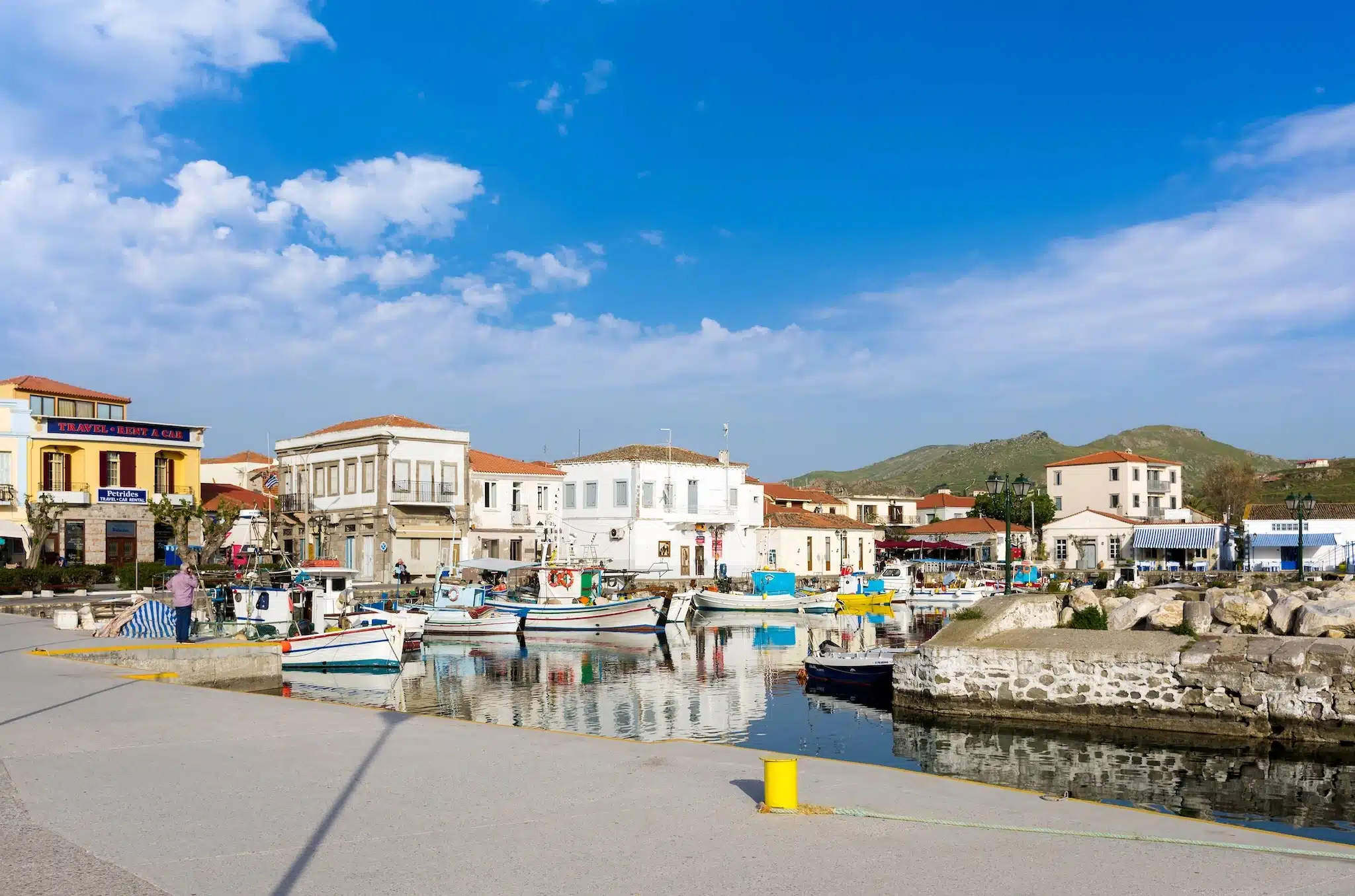 Lemnos ou Limnos : vue sur le petit port de Myrina