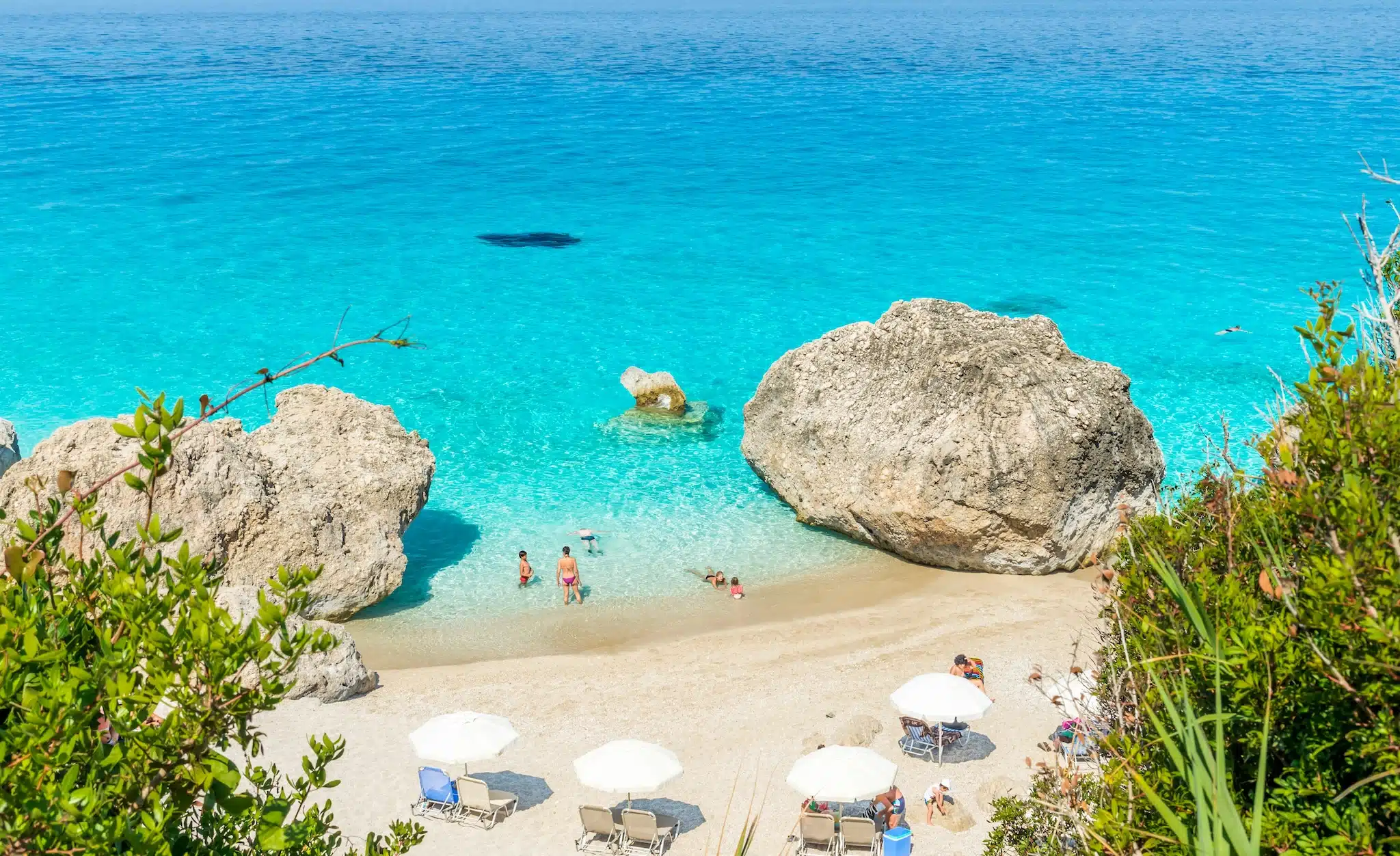 Leucade ou Lefkada : la plage de Kavalikefta