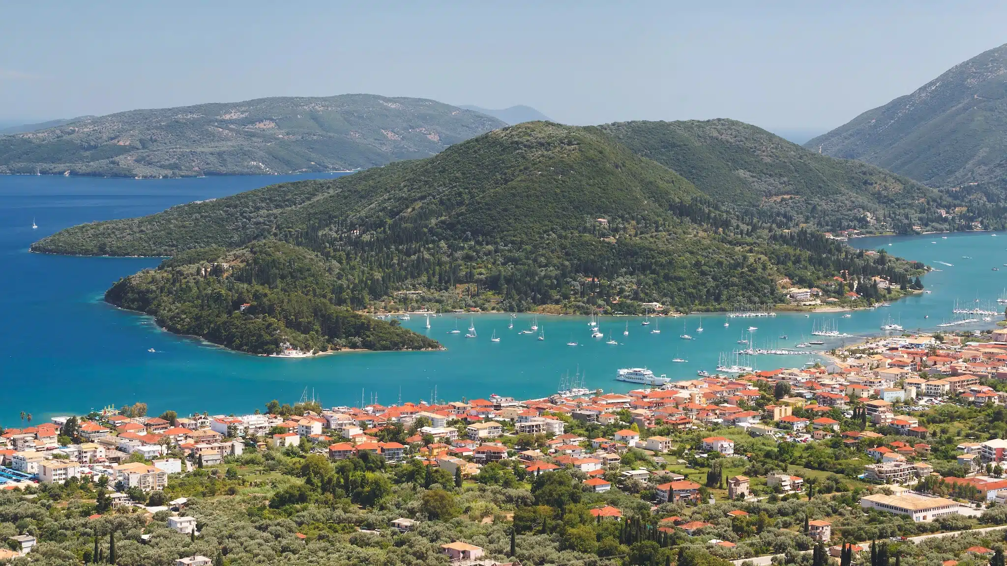 Leucade ou Lefkada : la baie de Vliho à Nydri