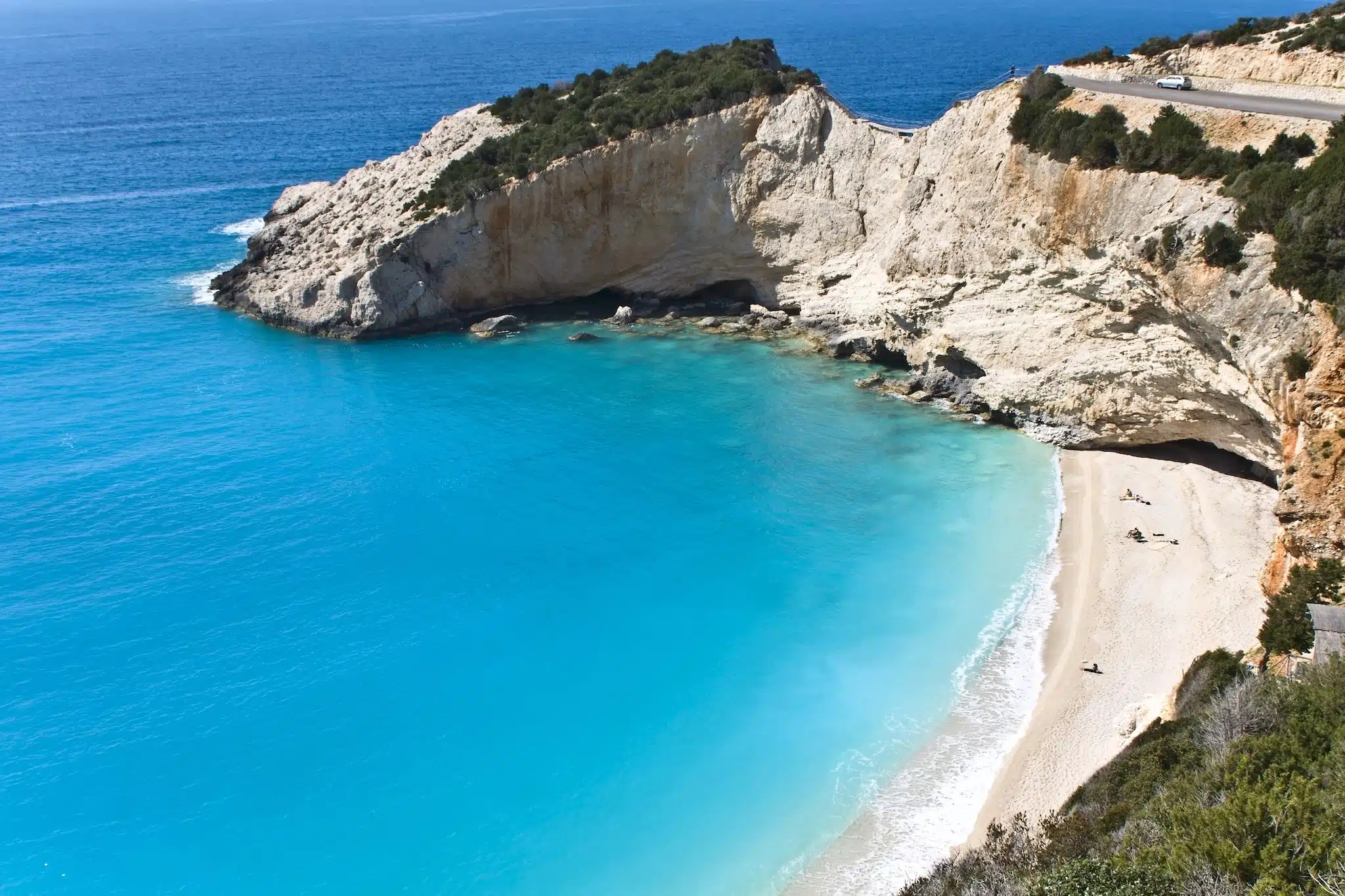 Leucade ou Lefkada dans les îles ionienne : la plage de Porto Katsiki
